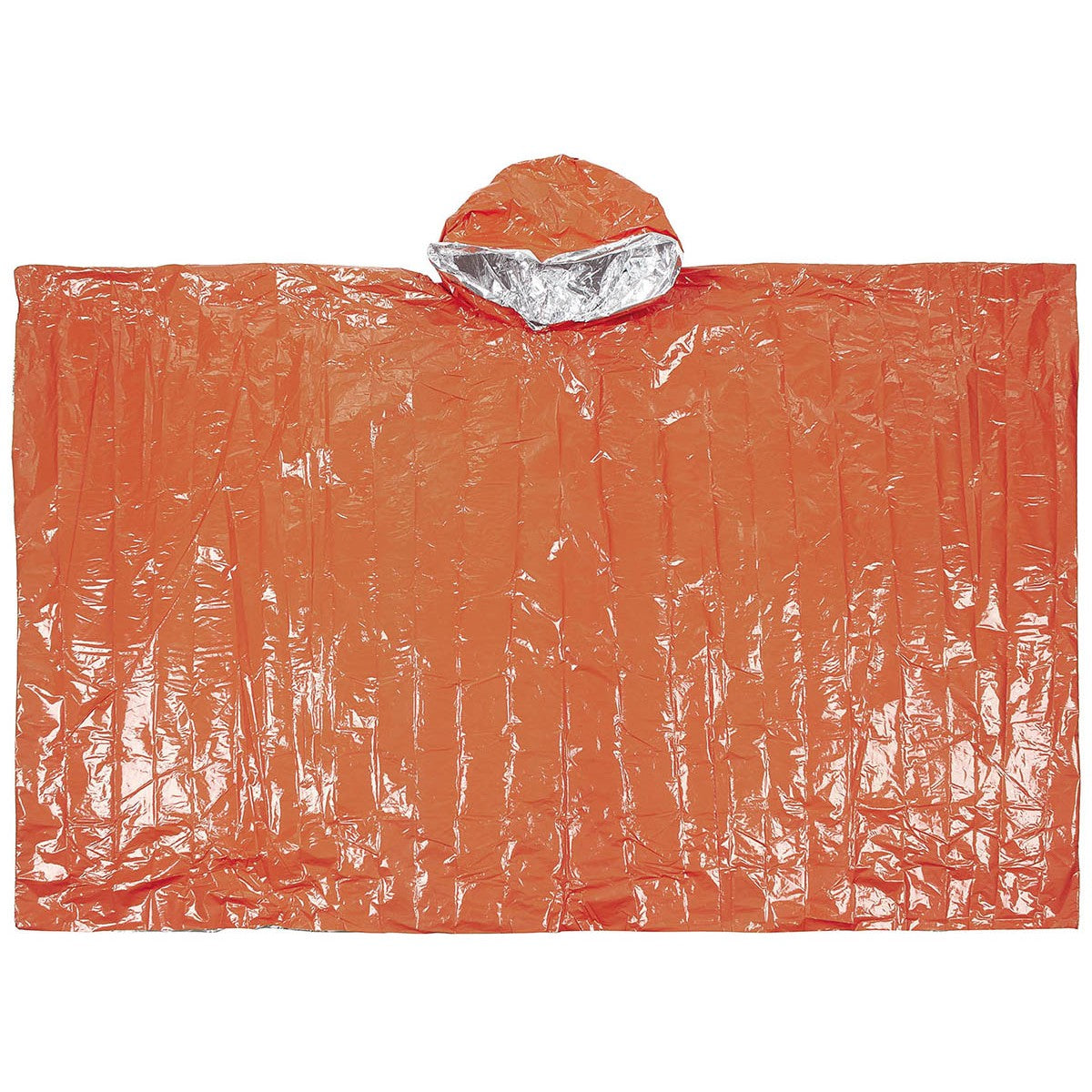 Notfall-Poncho – Orange, einseitig alubeschichtet