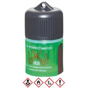 BCB Streichhölzer mit Box – Wind- und wasserfest (25 Stk.)