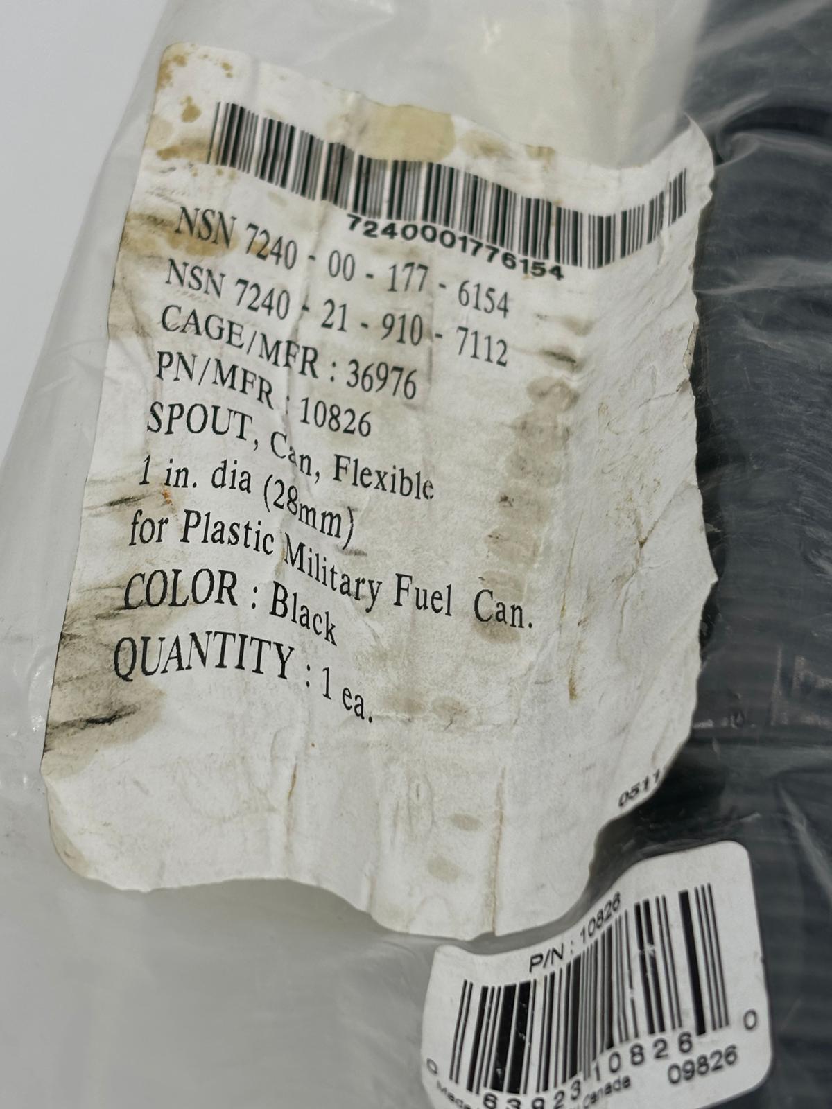 Original US Army Ausgießer -  Einfüll-Schnorchel für die US Kunstoff-Benzinkanister von Scepter NOS